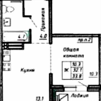 Сдается 1-комнатная квартира, 33,8 м²