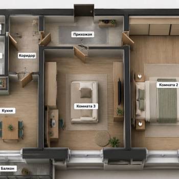 Продается 2-х комнатная квартира, 53 м²