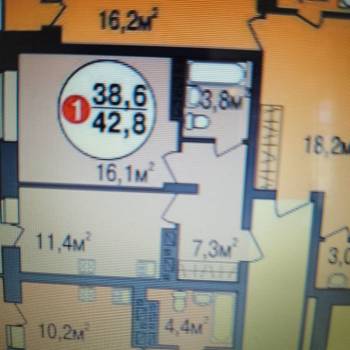 Продается 1-комнатная квартира, 40,2 м²