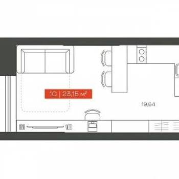 Продается 1-комнатная квартира, 23,15 м²