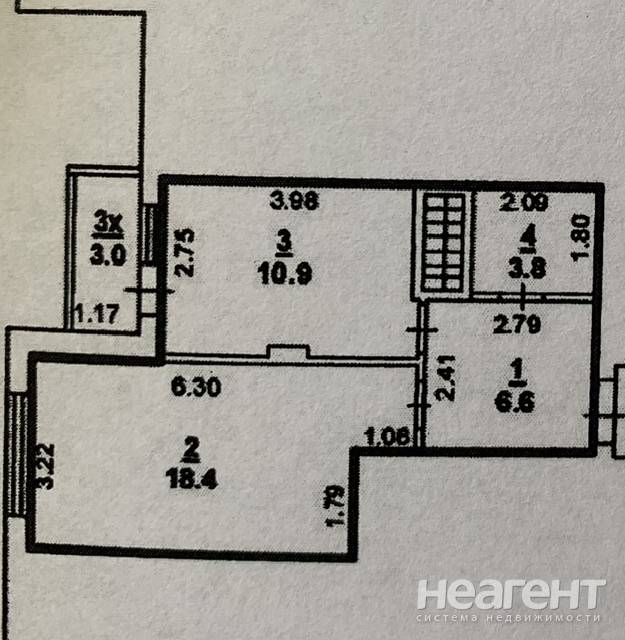 Продается 1-комнатная квартира, 43 м²