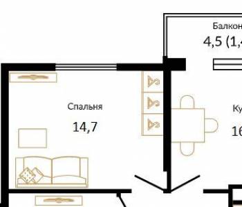 Продается 2-х комнатная квартира, 58,4 м²