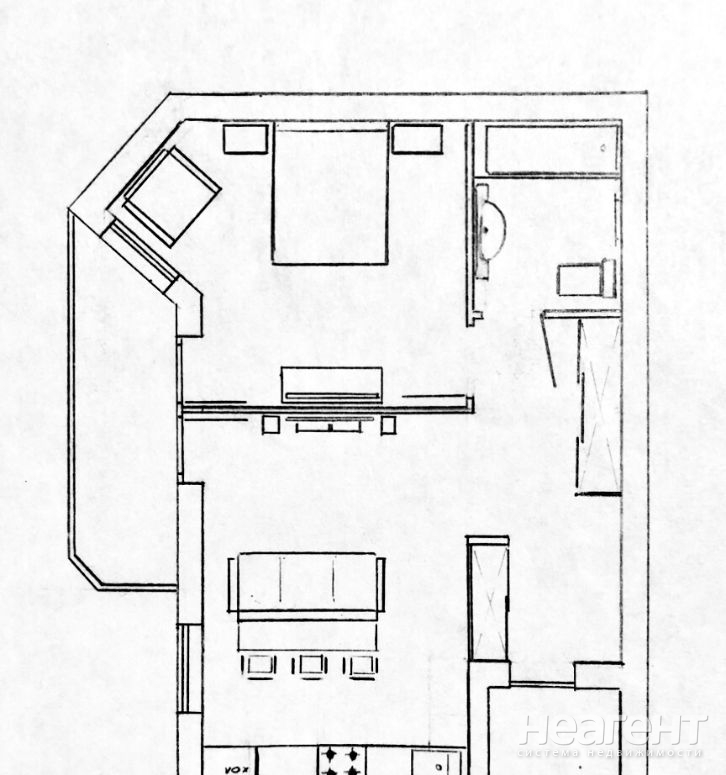 Продается 1-комнатная квартира, 55 м²