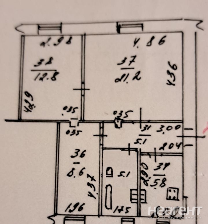 Продается 3-х комнатная квартира, 59 м²