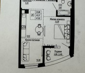Продается 2-х комнатная квартира, 48 м²