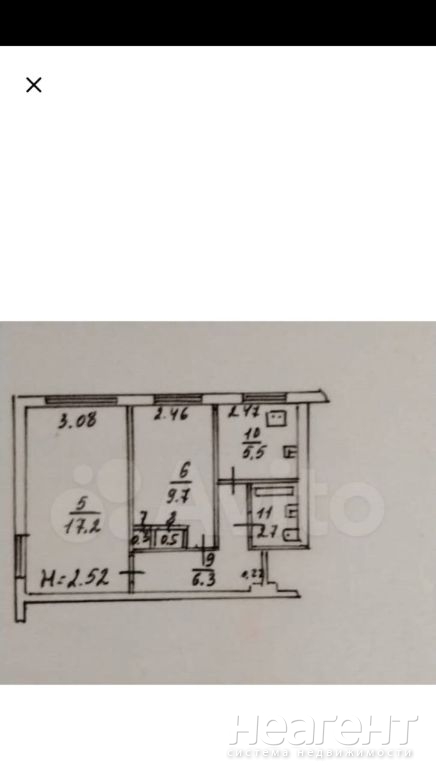 Продается 2-х комнатная квартира, 44 м²