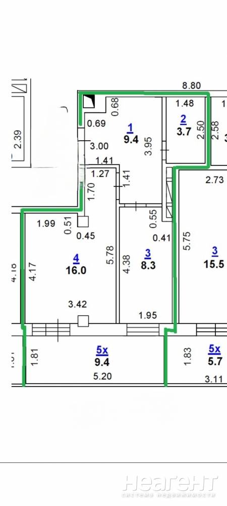 Продается 1-комнатная квартира, 46 м²