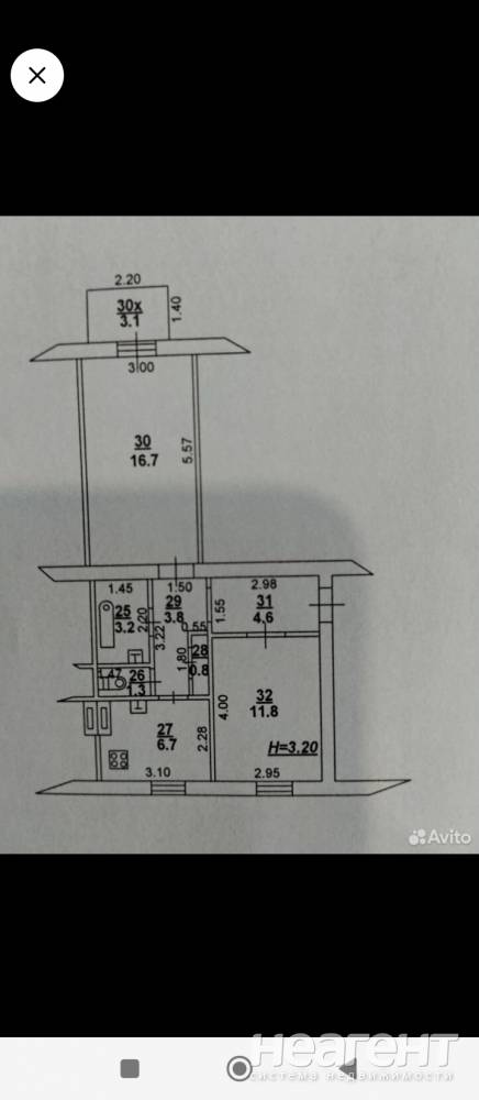 Продается 2-х комнатная квартира, 49,8 м²