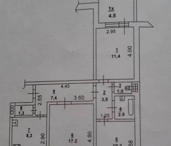 Продается 3-х комнатная квартира, 64 м²