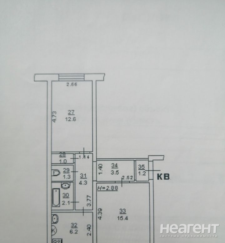 Продается 2-х комнатная квартира, 47,6 м²