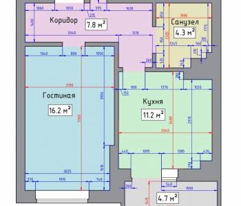 Продается 1-комнатная квартира, 44 м²