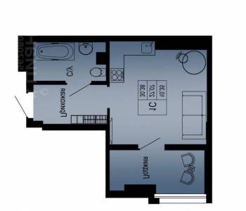 Продается 1-комнатная квартира, 30 м²