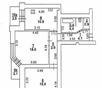 Продается 2-х комнатная квартира, 59,4 м²