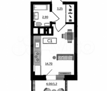 Продается 1-комнатная квартира, 20 м²