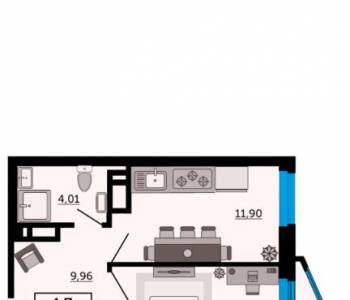 Продается 1-комнатная квартира, 40 м²
