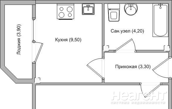 Продается 1-комнатная квартира, 35 м²