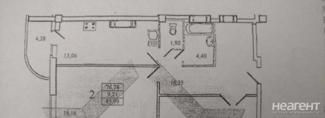 Продается 2-х комнатная квартира, 86 м²