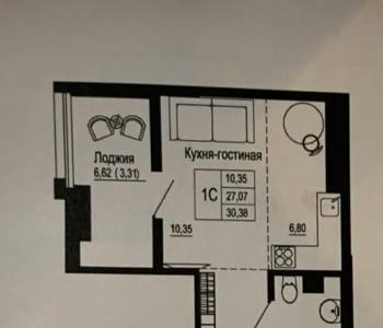 Продается 1-комнатная квартира, 30,42 м²