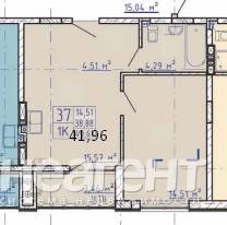 Продается 1-комнатная квартира, 41,9 м²