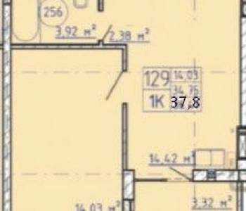 Продается 1-комнатная квартира, 37,8 м²