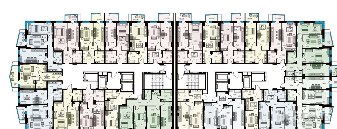 Продается 1-комнатная квартира, 43,41 м²