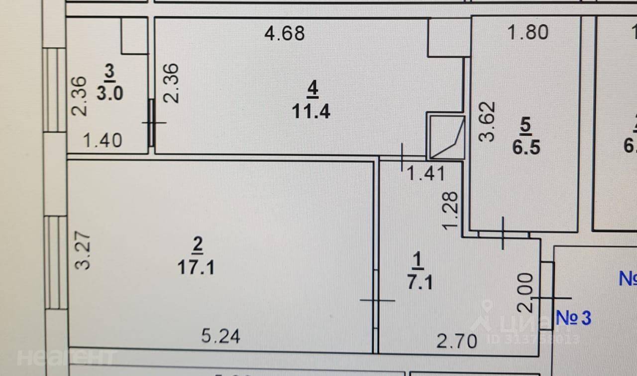 Продается 1-комнатная квартира, 45 м²