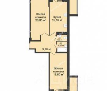 Продается 2-х комнатная квартира, 79,5 м²