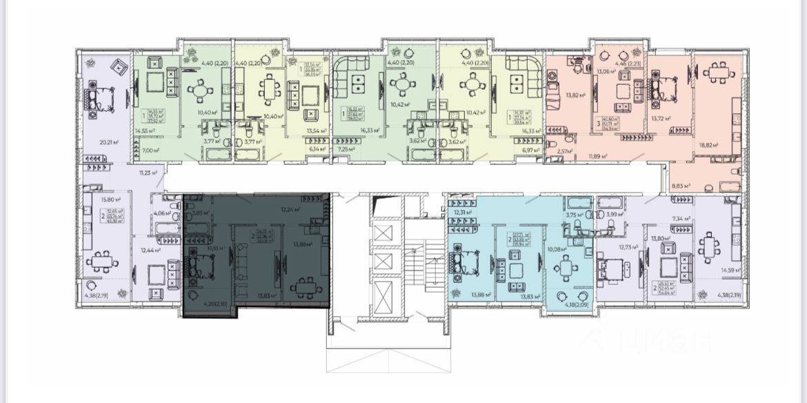 Продается 2-х комнатная квартира, 56 м²