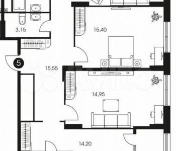 Продается Многокомнатная квартира, 107,9 м²