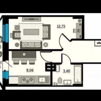 Продается 1-комнатная квартира, 38 м²