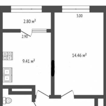 Продается 1-комнатная квартира, 35 м²