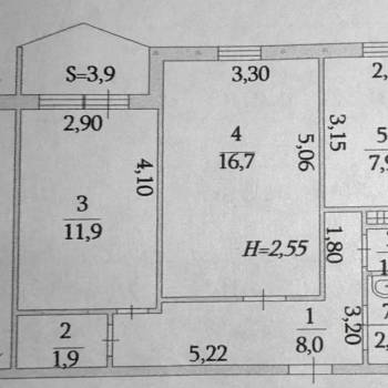 Продается 2-х комнатная квартира, 52,5 м²