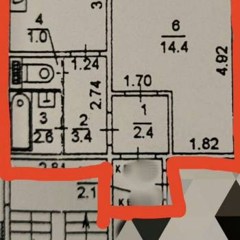 Продается 1-комнатная квартира, 33,4 м²