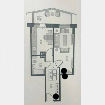 Продается 1-комнатная квартира, 36 м²