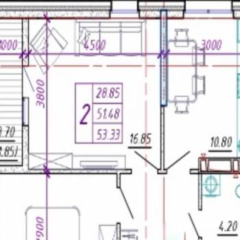 Продается 2-х комнатная квартира, 53 м²