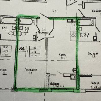 Продается 1-комнатная квартира, 42,9 м²