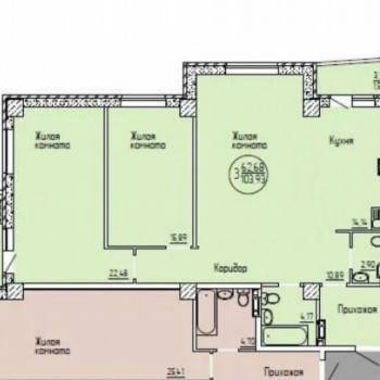 Продается 3-х комнатная квартира, 102 м²