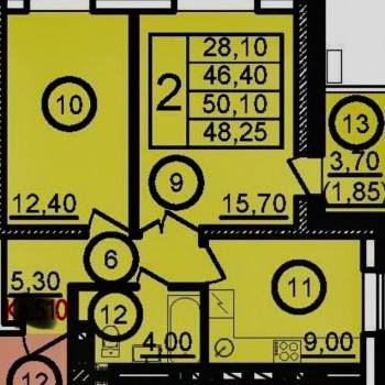 Продается 2-х комнатная квартира, 50,1 м²