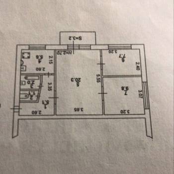 Продается 3-х комнатная квартира, 51,6 м²