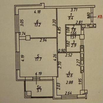 Продается 2-х комнатная квартира, 59 м²