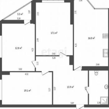 Продается 3-х комнатная квартира, 90 м²