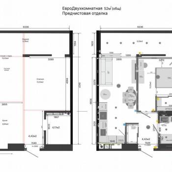 Продается 1-комнатная квартира, 52 м²