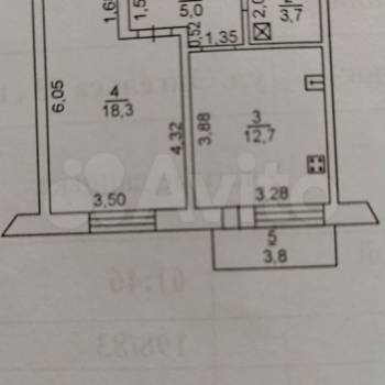 Продается 1-комнатная квартира, 43 м²