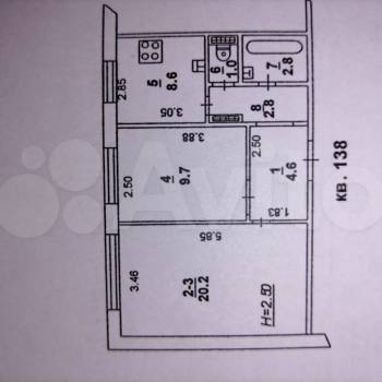 Продается 2-х комнатная квартира, 49,7 м²