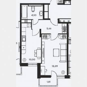 Продается 1-комнатная квартира, 37,1 м²