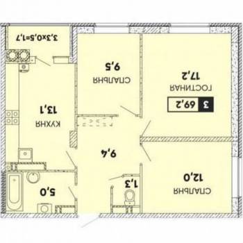 Продается 3-х комнатная квартира, 67,5 м²