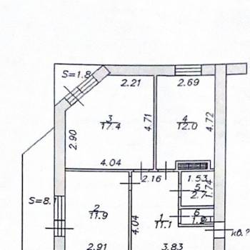 Продается 2-х комнатная квартира, 56,3 м²