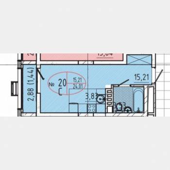 Продается 1-комнатная квартира, 24 м²