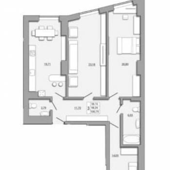 Сдается Многокомнатная квартира, 99,8 м²