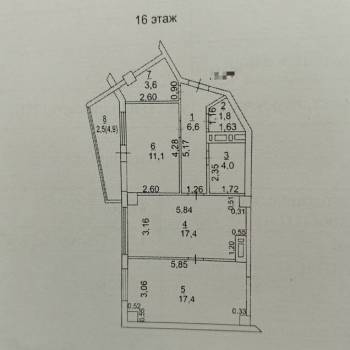 Продается 2-х комнатная квартира, 61,9 м²